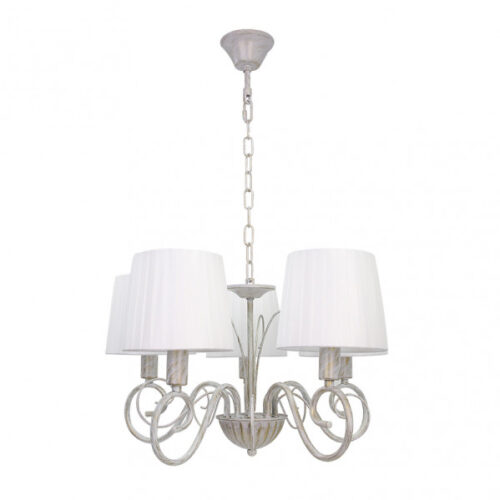 Lampara Amsterdam 5xe14 Blanco/oro Regx45x45 Cm