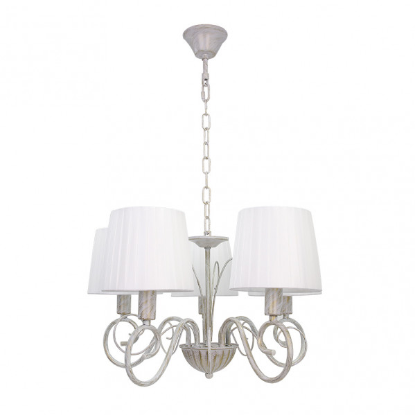 Lampara Amsterdam 5xe14 Blanco/oro Regx45x45 Cm