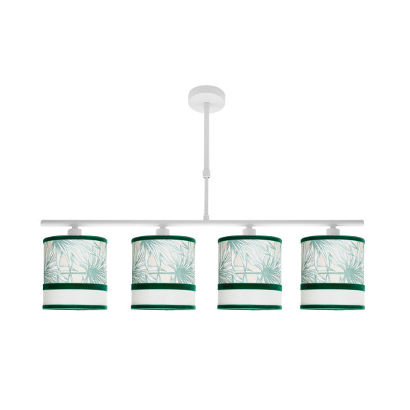 Lampara Caledonia 4xe14 Blanco/verde Regx75x14cm