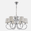 Lampara Cancun 6xe14 Cromo Pantalla Blanca 98x62x62 Cm