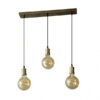 Lampara Celso 3xe27 Cuero/ambar  Bombillas  Incluidas 24w 2700k 2250lm Regx64x13 Cm