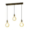 Lampara Celso 3xe27 Cuero/ambar  Bombillas  Incluidas 24w 2700k 2250lm Regx64x13 Cm