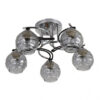 Lampara Etna 5xe14 Cromo/wengue 23x46x46 Cm