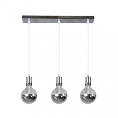 Lampara Gala 3xe27 Cromo/cromo  Bombillas   Incluidas 24w 2700k 2100lm Regx64x12,5 Cm