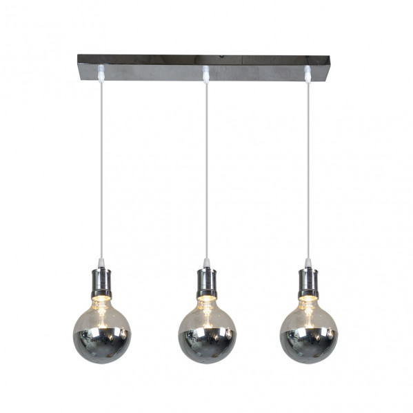 Lampara Gala 3xe27 Cromo/cromo  Bombillas   Incluidas 24w 2700k 2100lm Regx64x12,5 Cm