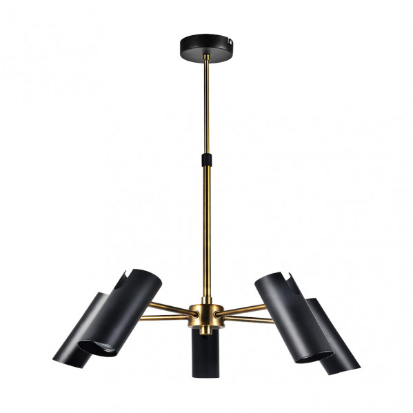 Lampara Marrakech 5xgu10 Negro/cuero Regx58x58 Cm Orientable
