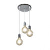 Lampara Prisco 3xe27 Cromo/transparente Bombillas   Incluidas 24w 2700k 2550lm Regx36x36 Cm