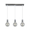 Lampara Prisco 3xe27 Cromo/transparente  Bombillas   Incluidas 24w 2700k 2550lm Regx64x12,5 Cm