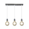 Lampara Prisco 3xe27 Cromo/transparente  Bombillas   Incluidas 24w 2700k 2550lm Regx64x12,5 Cm