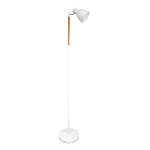 Pie De Salon Afocar 1xe27 Blanco/haya Orientable 140x25x25 Cm