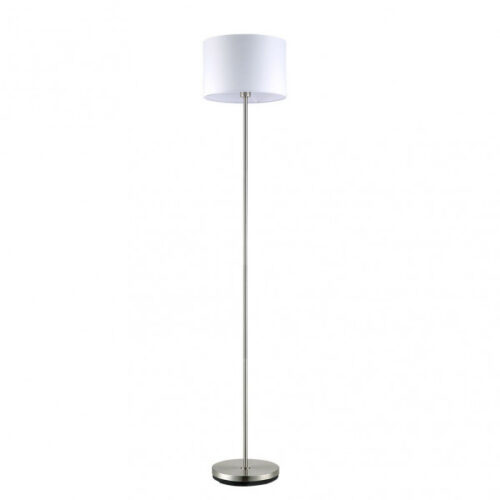 Pie De Salon Aldebaran 1xe27 Niquel C/pant Blanca 170x35x35 Cm