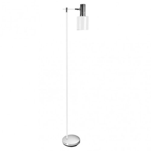 Pie De Salon Cygni 1xe27 Blanco/cromo 170x30x23 Cm Articulable Y Orientable