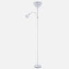 Pie De Salon Rigel 1xe27+1xe14 C/lector Blanco 180x34x25,5 Cm
