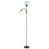 Pie De Salon Rigel 1xe27+1xe14 C/lector Marron 180x34x25,5 Cm