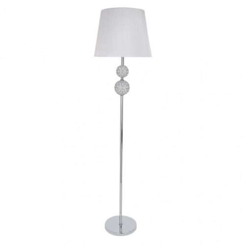 Pie Salon Bogota 1xe27 Cromo Pantalla Blanca 160x38x38 Cm