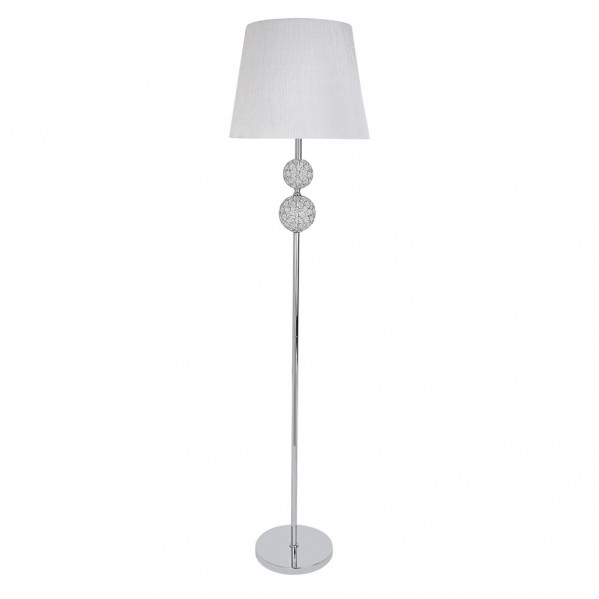 Pie Salon Bogota 1xe27 Cromo Pantalla Blanca 160x38x38 Cm
