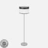 Pie Salon Cloe 1xe27 Cromo/blanca-madera Negra162x40x40  cm