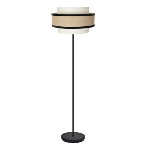 Pie Salon Cornalina 1xe27 Beis/negro  166x40x40cm