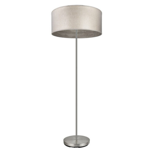 Pie Salon Tania 1xe27 Niquel/madera Gris 162x40x40 Cm