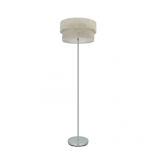 Pie Salon Doble Smile 1xe27 Cromo/cemento Gris 162x40x40 Cm