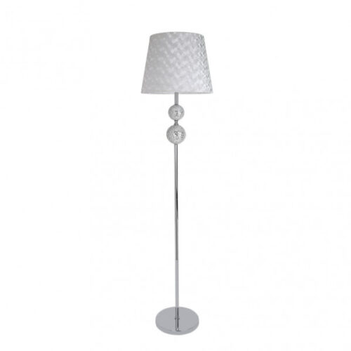 Pie Salon Ubeda 1xe27 Cromo Pantalla Blanca 160x38x38 Cm