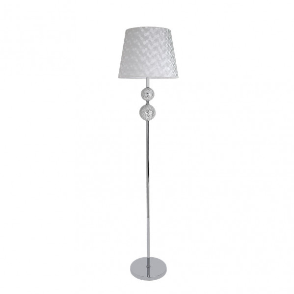 Pie Salon Ubeda 1xe27 Cromo Pantalla Blanca 160x38x38 Cm