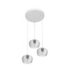 Plafon Estela 3xe27 Blanco Regx36x36 Cm C/tulipas Cristal Tallado Transparente