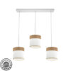 Regleta Cloe 3xe27 Blanco/blanca-madera Clara Regx60x16 cm
