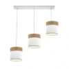 Regleta Cloe 3xe27 Blanco/blanca-madera Clara Regx60x16 cm