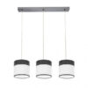 Regleta Cloe 3xe27 Cromo/blanca-madera Negra Regx60x16 cm