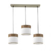 Regleta Cloe 3xe27 Cuero/blanca-madera Oscura Regx60x16 cm