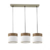 Regleta Cloe 3xe27 Cuero/blanca-madera Oscura Regx60x16 cm