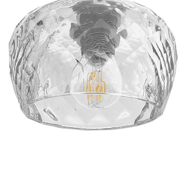 Regleta Estela 3xe27 Cromo Regx65x13 Cm C/tulipas Cristal Tallado Transparente