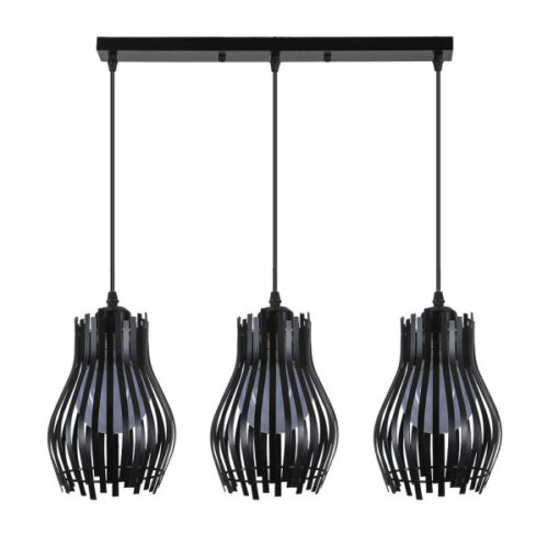 Regleta Ragusa Negra 3xe27 Regx64x16cm