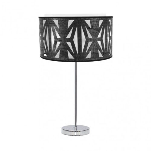 Sobremesa Alto Katerina 1xe27 Cromo/madera Negra 61x30x30 Cm