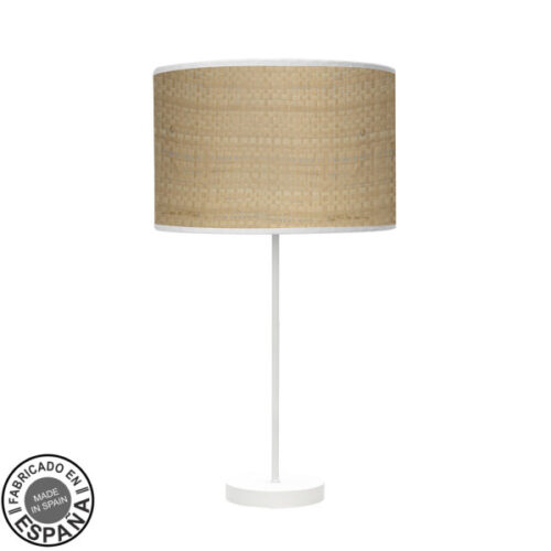 Sobremesa Alto Moda 1xe27 Blanco/cañizo Claro 63x30x30 Cm