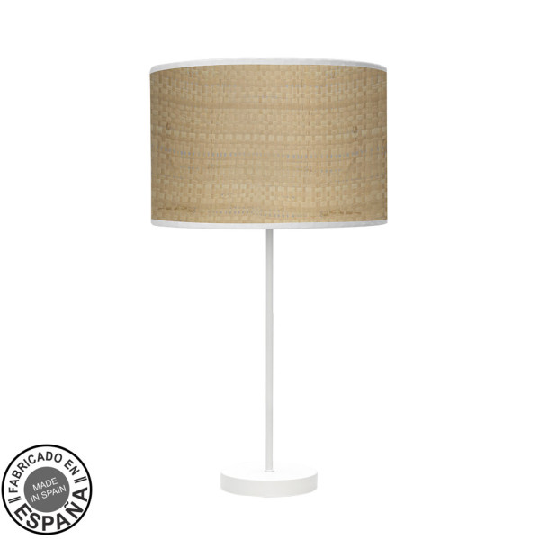 Sobremesa Alto Moda 1xe27 Blanco/cañizo Claro 63x30x30 Cm
