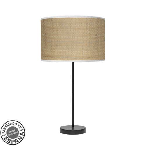 Sobremesa Alto Moda 1xe27 Negro/cañizo Claro 63x30x30 Cm