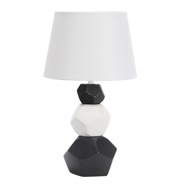 Sobremesa Ceramica Foz 1xe27 Blanc/neg Pant Blanca 41x24x24 Cm