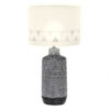 Sobremesa Ceramica Mos 1xe27 Zinc Pantalla Blanca 42,5x24x24 Cm