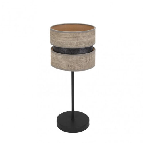 Sobremesa Colet 1xe14 Negro/madera Gris 43x18x18 Cm
