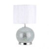 Sobremesa Cristal Secoya 1xe27+LED 5W 4000K 2 Encend.indep  50x30x30 Cm Mosaico Espejo/cromo  C/pant Blanca