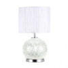 Sobremesa Cristal Secoya 1xe27+LED 5W 4000K 2 Encend.indep  50x30x30 Cm Mosaico Espejo/cromo  C/pant Blanca