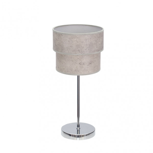 Sobremesa Doble Smile 1xe14 Cromo/cemento Gris 44x18x18 Cm
