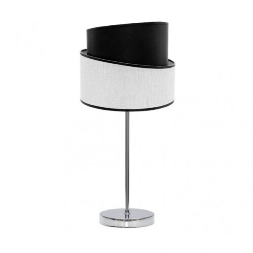 Sobremesa Hara 1xe14 Cromo/blanco-negro 45x18x18 Cm