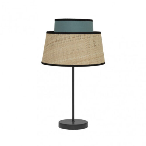Sobremesa Jia 1xe14 Natural/turquesa 40x20x20 Cm