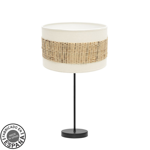 Sobremesa Mediana Nicaragua 1xe27 Negro/blanco/natural 63x30x30cm