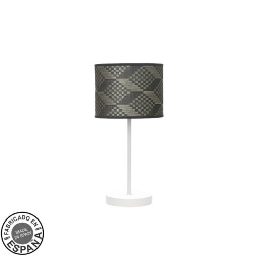Sobremesa Moda 1xe14 Blanco/tetris Gris 42x17x17cm