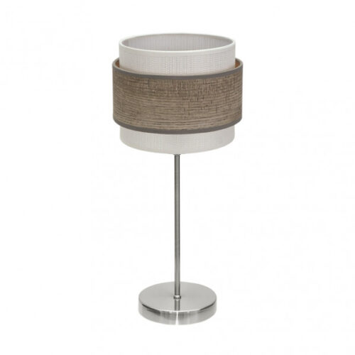 Sobremesa Myriam 1xe14 Niquel/Madera Gris 47x18x18 cm