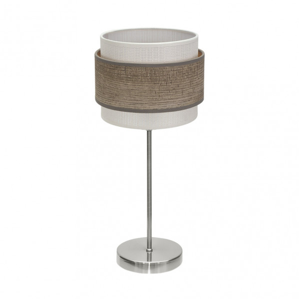 Sobremesa Myriam 1xe14 Niquel/Madera Gris 47x18x18 cm